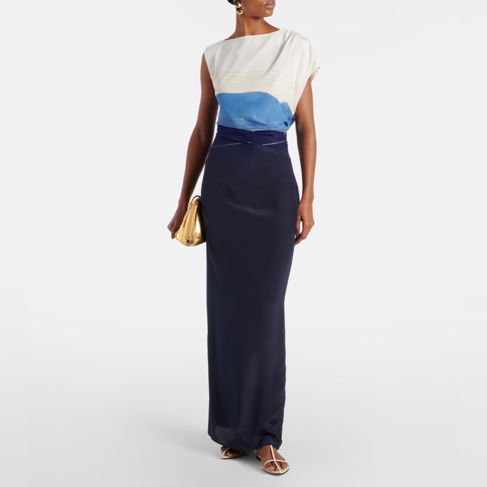SIR. Mariner 100% silk printed maxi dress - in size 4